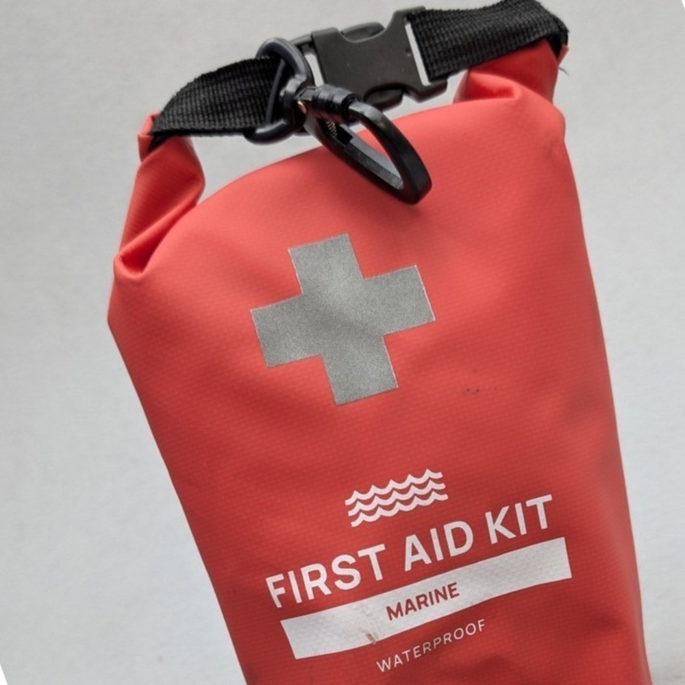 Breakwater Supply Marine First Aid Kit Red 2L Waterproof Dry Bag 100 Piece